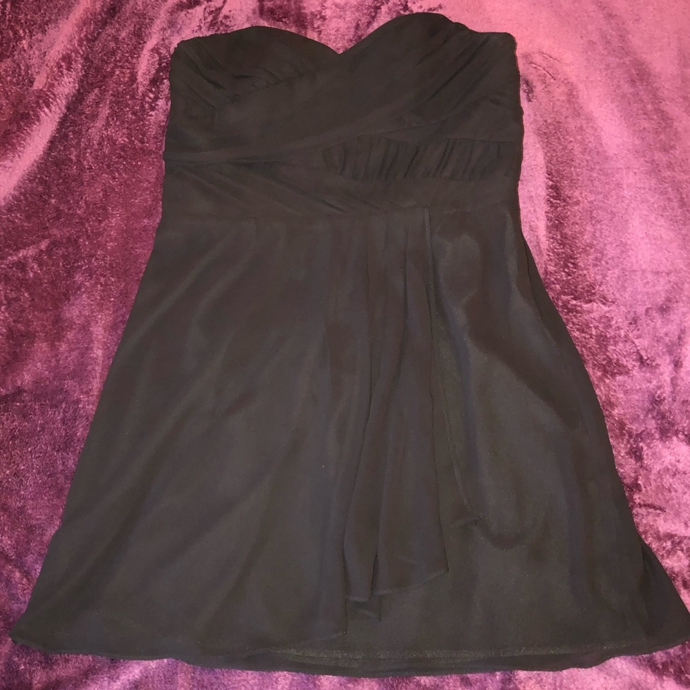 Black Strapless Knee Length Dress